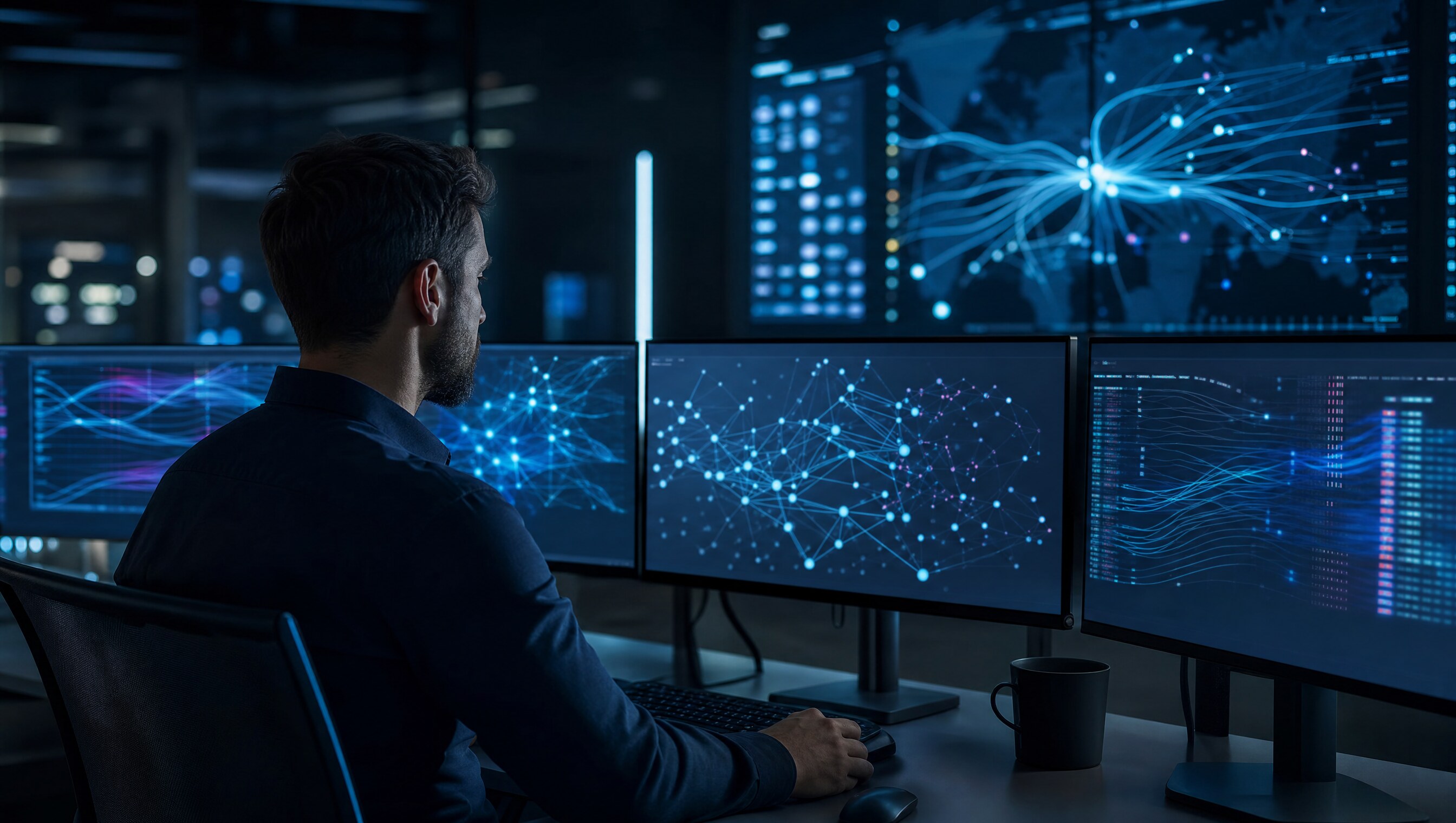 Especialista analizando el comportamiento de un sistema impulsado por inteligencia artificial